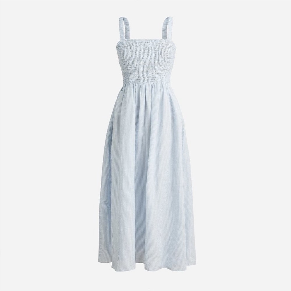 J. Crew Light Blue Smocked Midi Sundress - Picture 4 of 13